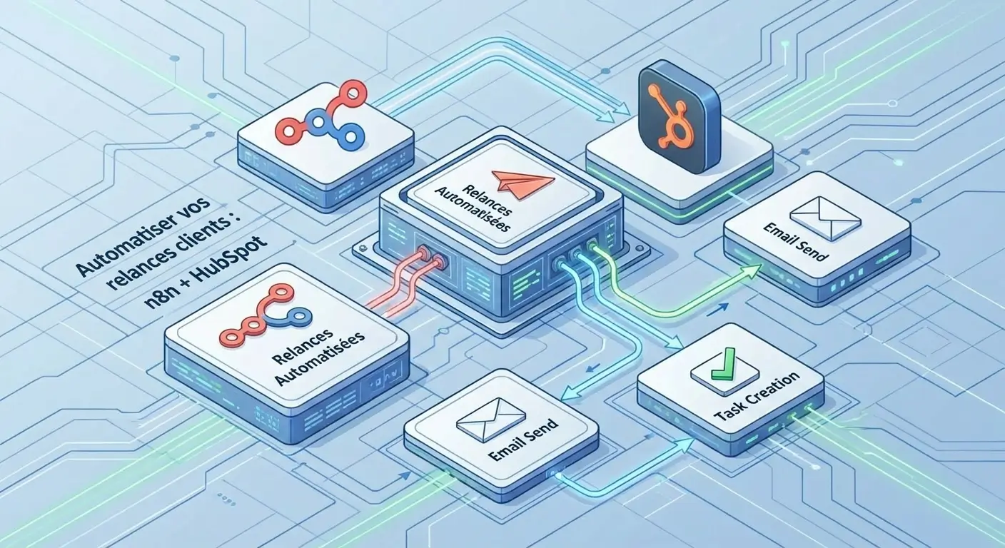 Workflow n8n automatisation relances clients HubSpot