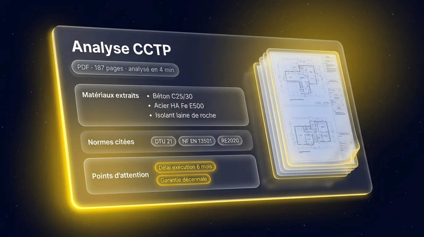 Analyse automatique d'un CCTP avec extraction des clauses techniques