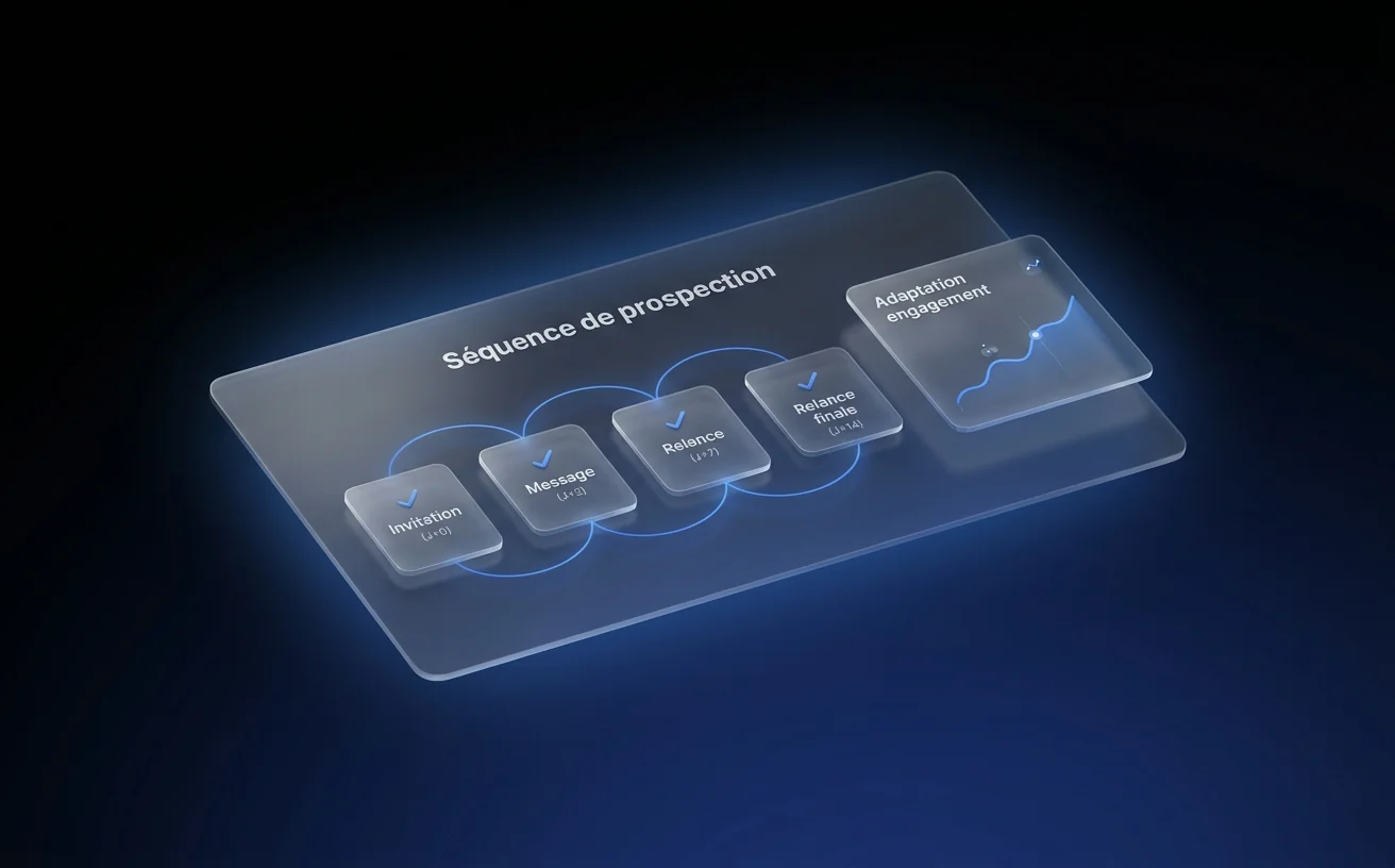 Séquences multi-touch LinkedIn invitation message relances