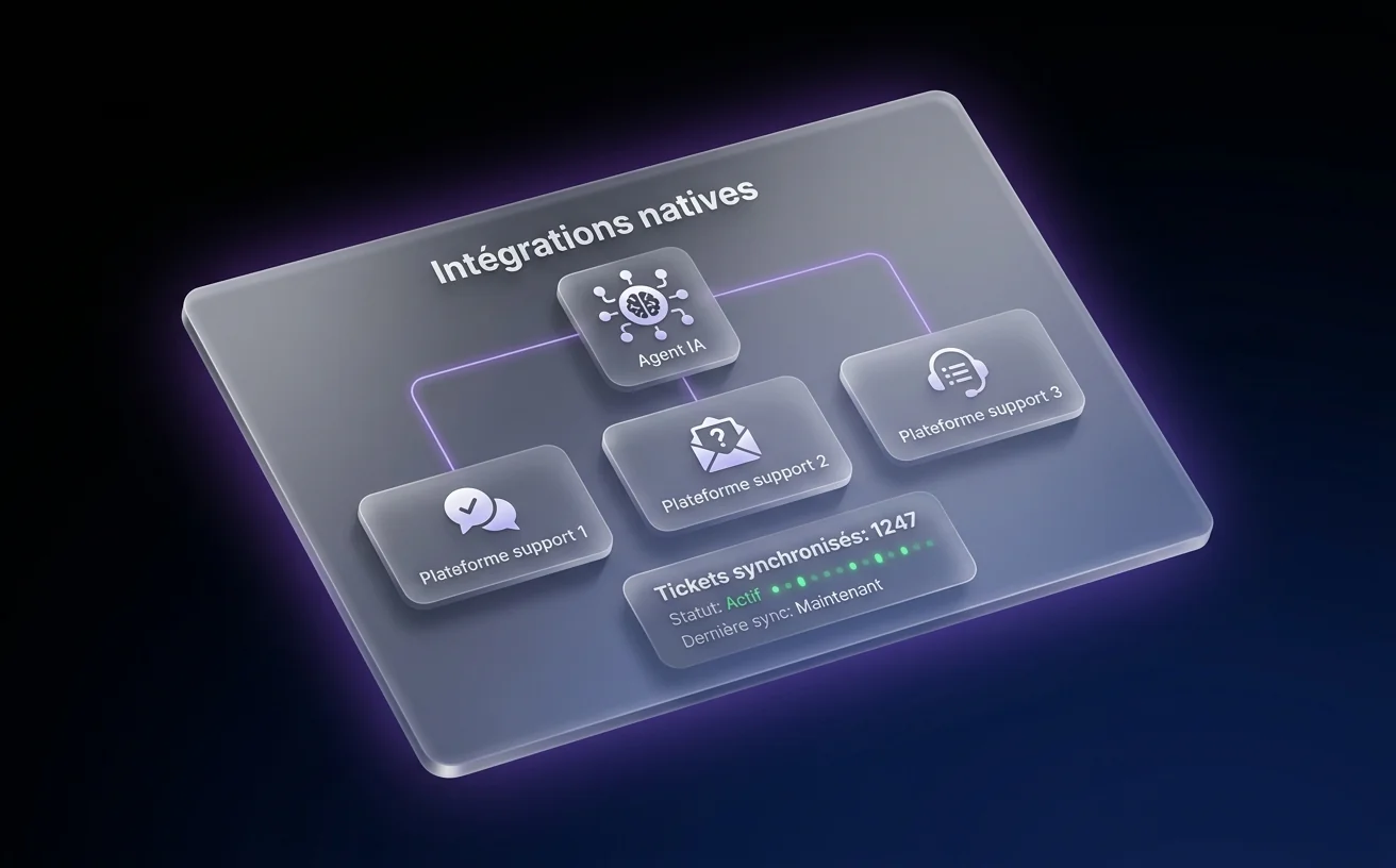 Intégrations natives avec les plateformes de support