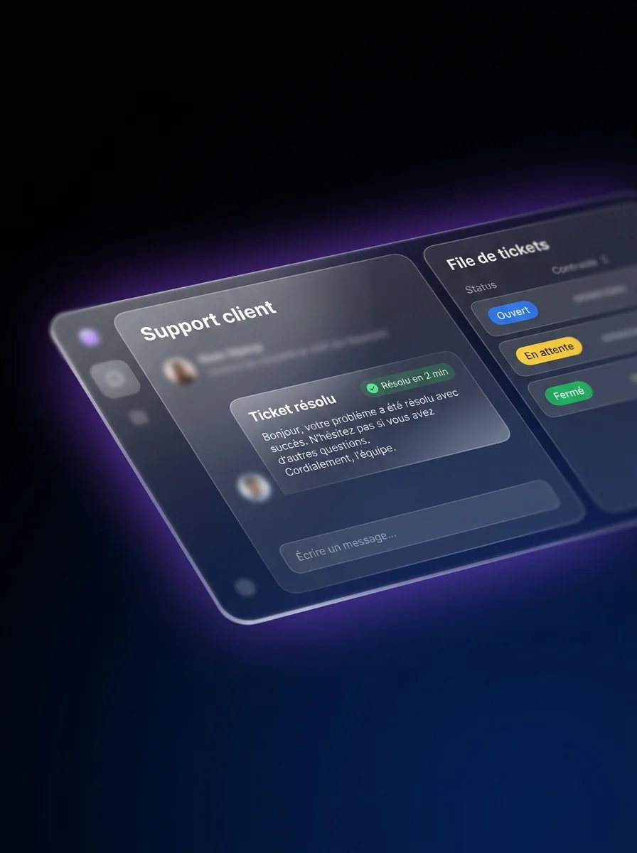 Agent support client souriant