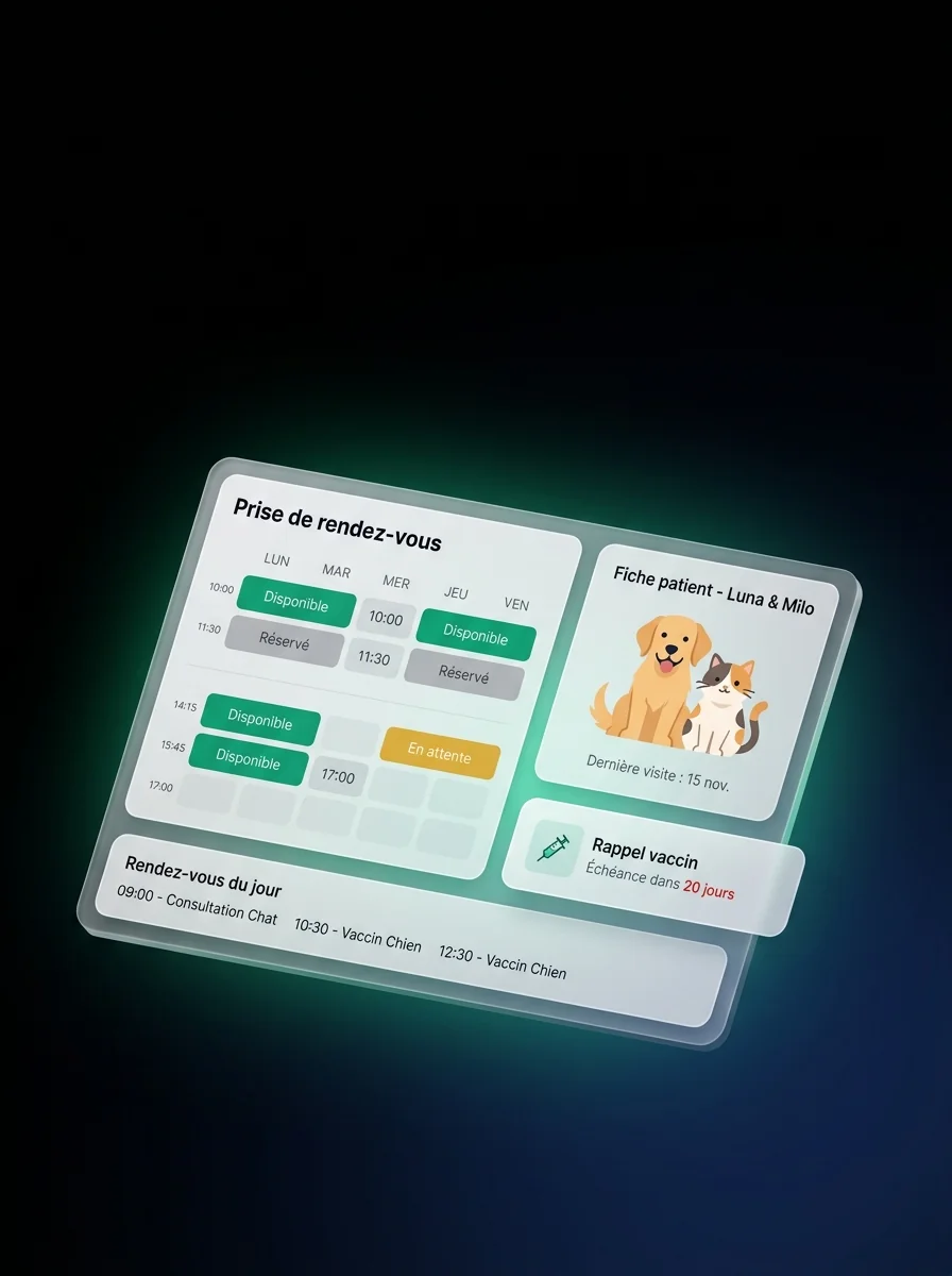 Vétérinaire examinant un chien dans une clinique moderne