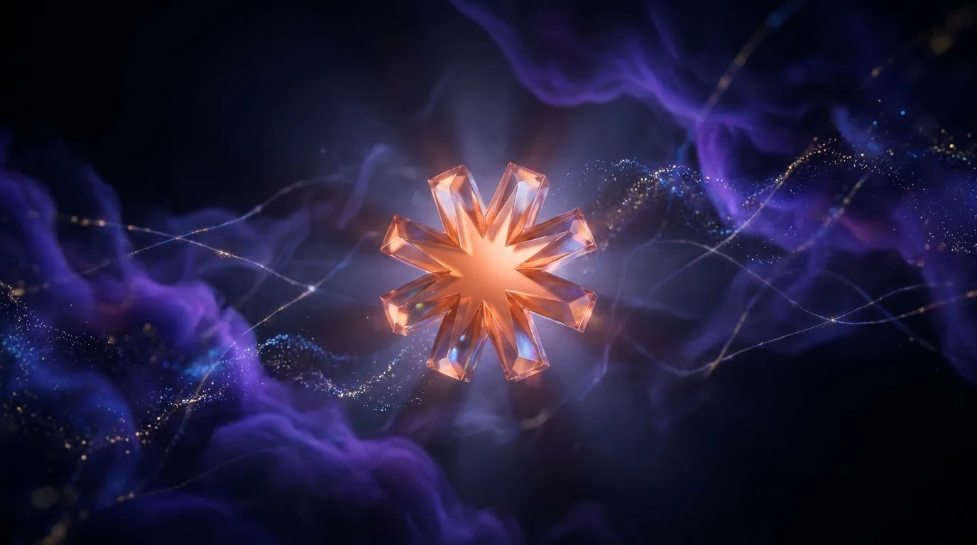 Logo Anthropic Claude au centre d'une visualisation onirique violet et orange représentant le dreaming des agents IA