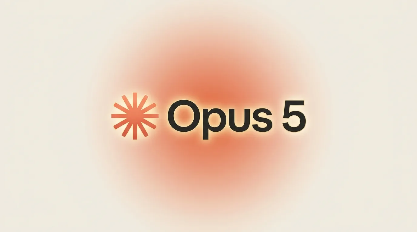 Logo Claude et titre Opus 5, le modèle agentique numéro 1 à moitié prix