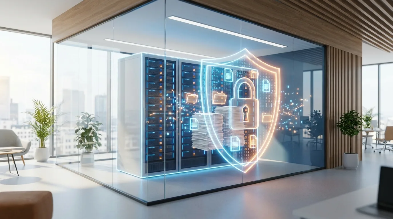 Système d'IA documentaire hébergé on-premise, données protégées dans l'entreprise